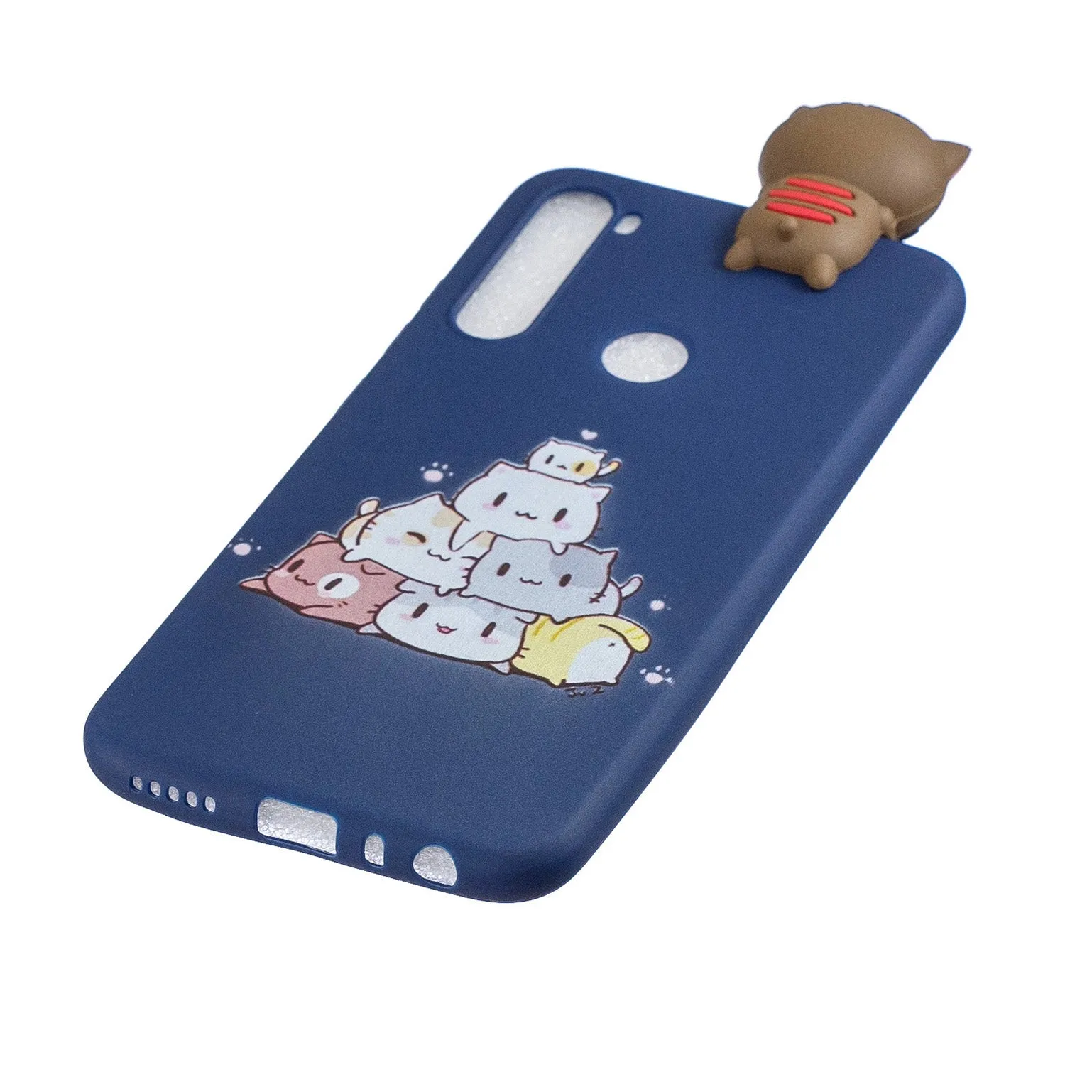 For Redmi 8/8A/5/Note 8T Mobile Phone Case Cute Cellphone Shell Soft TPU Cover with Cartoon Pig Duck Bear Kitten Lovely Pattern Royal blue