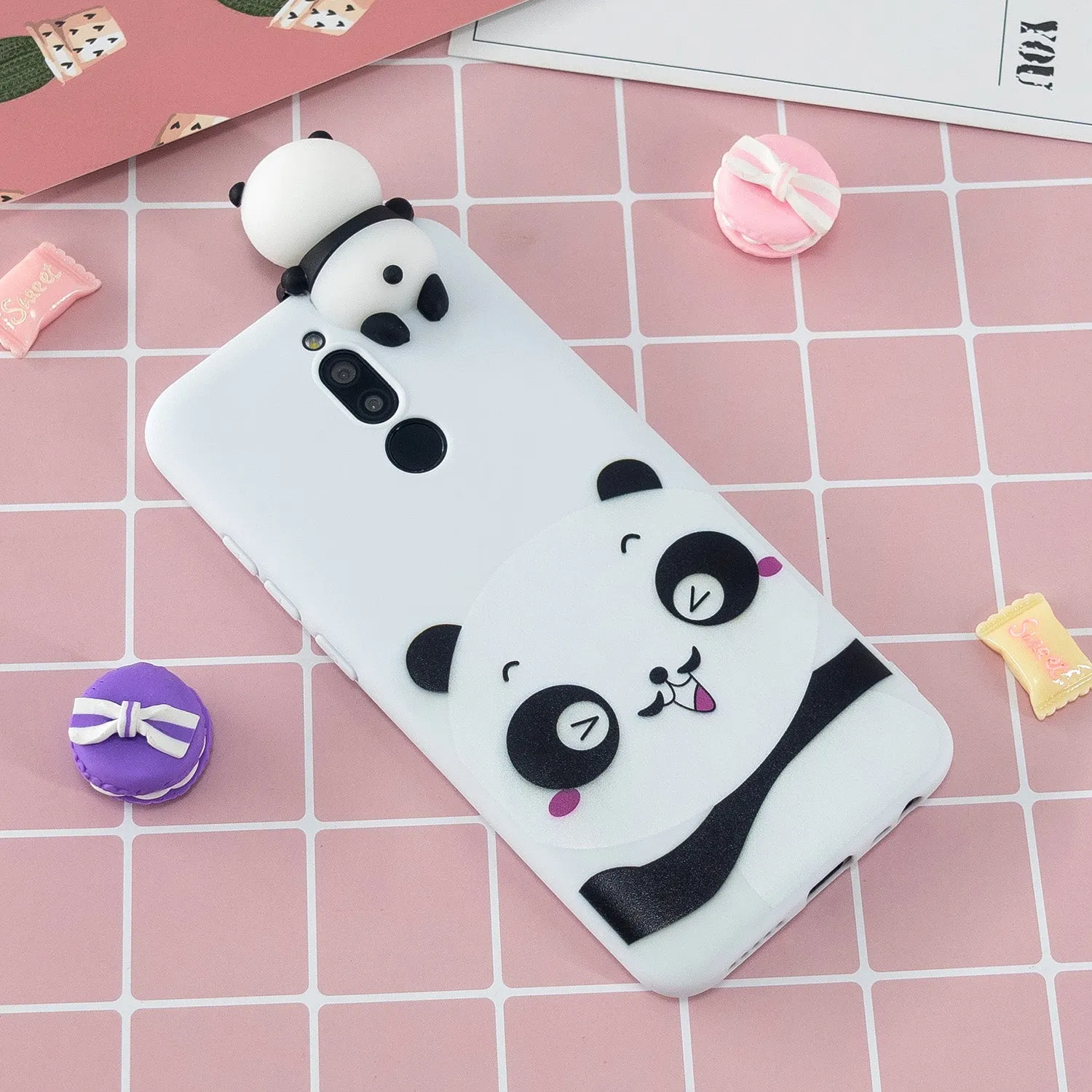 For Redmi 8/8A/5/Note 8T Mobile Phone Case Cute Cellphone Shell Soft TPU Cover with Cartoon Pig Duck Bear Kitten Lovely Pattern White