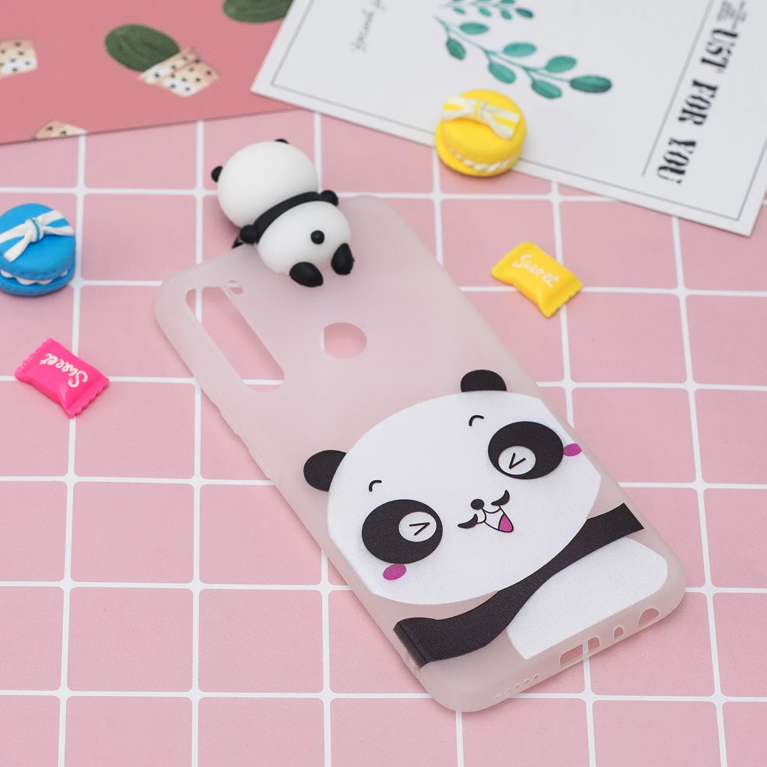 For Redmi 8/8A/5/Note 8T Mobile Phone Case Cute Cellphone Shell Soft TPU Cover with Cartoon Pig Duck Bear Kitten Lovely Pattern White