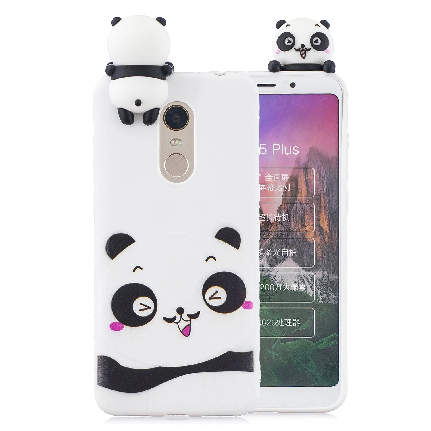 For Redmi 8/8A/5/Note 8T Mobile Phone Case Cute Cellphone Shell Soft TPU Cover with Cartoon Pig Duck Bear Kitten Lovely Pattern White