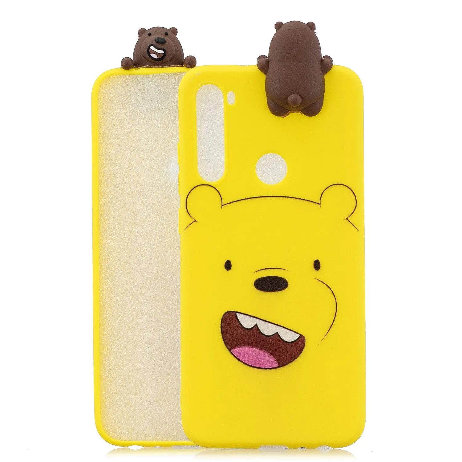 For Redmi 8/8A/5/Note 8T Mobile Phone Case Cute Cellphone Shell Soft TPU Cover with Cartoon Pig Duck Bear Kitten Lovely Pattern Yellow