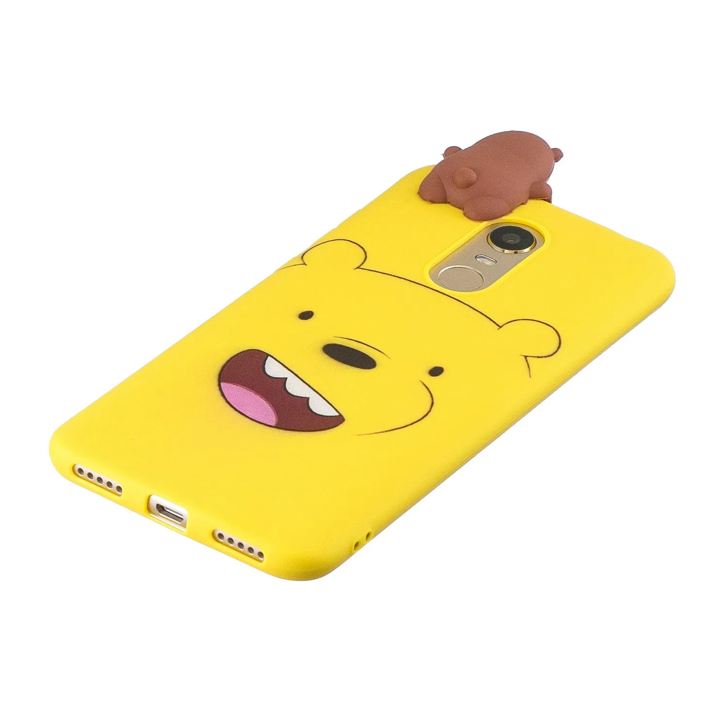For Redmi 8/8A/5/Note 8T Mobile Phone Case Cute Cellphone Shell Soft TPU Cover with Cartoon Pig Duck Bear Kitten Lovely Pattern Yellow