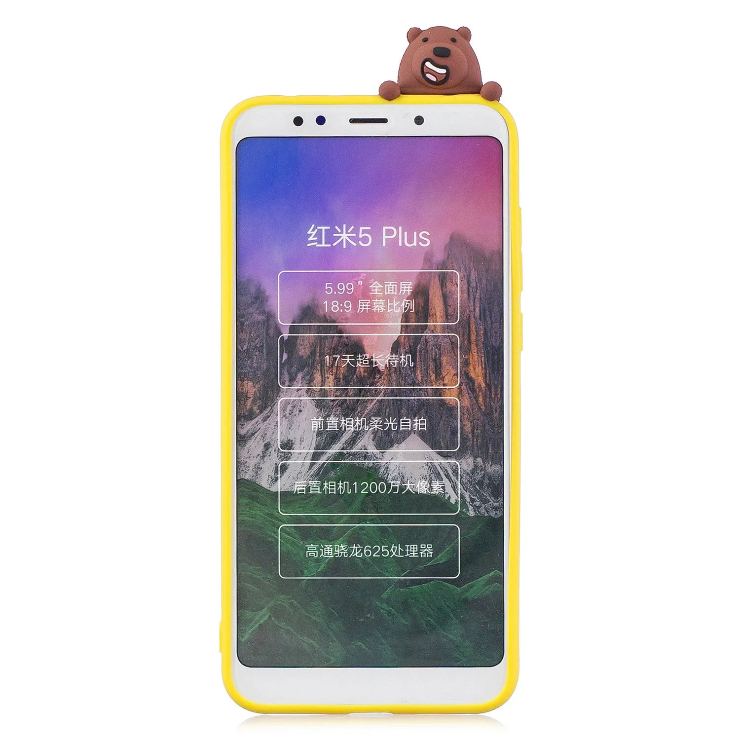 For Redmi 8/8A/5/Note 8T Mobile Phone Case Cute Cellphone Shell Soft TPU Cover with Cartoon Pig Duck Bear Kitten Lovely Pattern Yellow