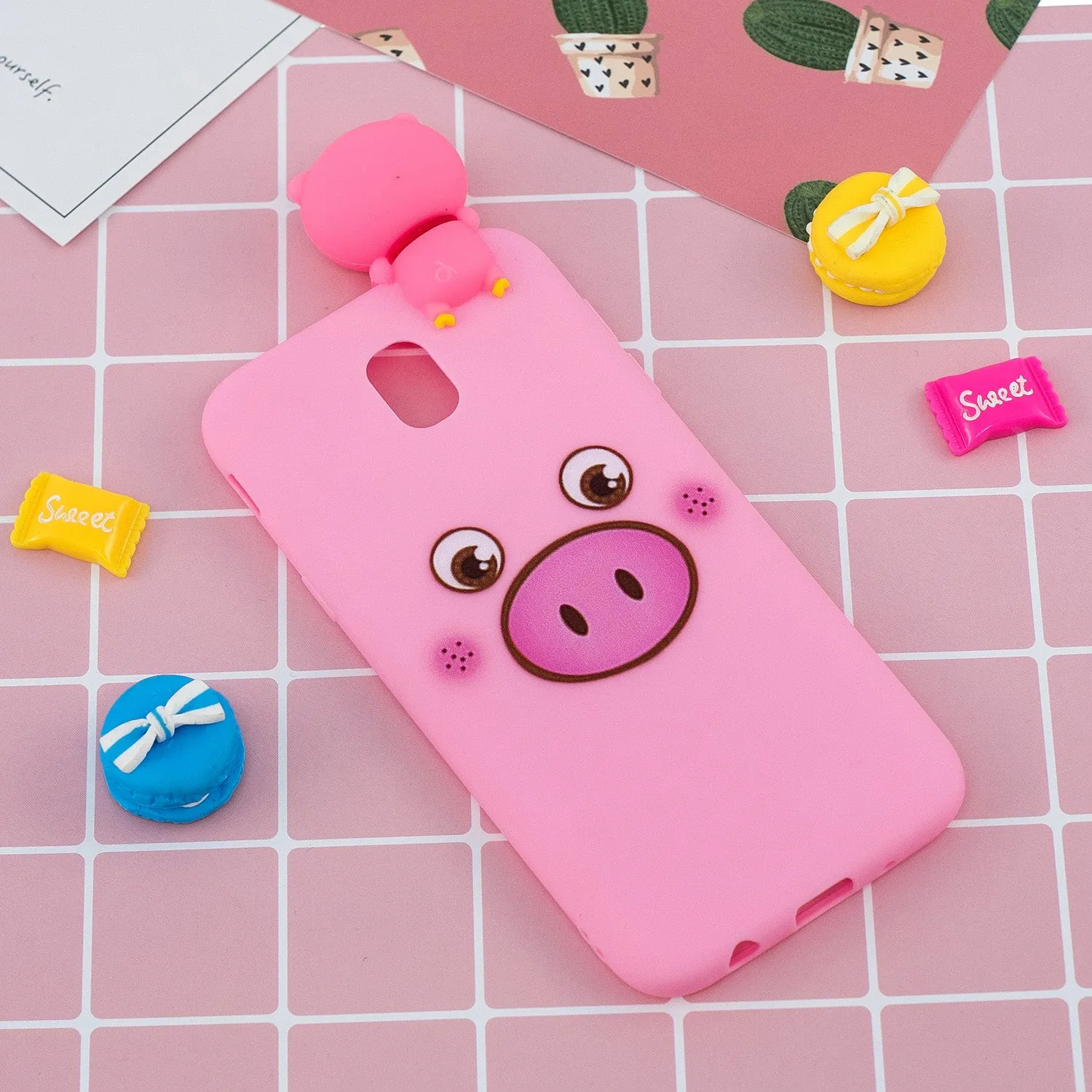 For Redmi 8A 3D Cartoon Painting Back Cover Soft TPU Mobile Phone Case Shell Little pink pig