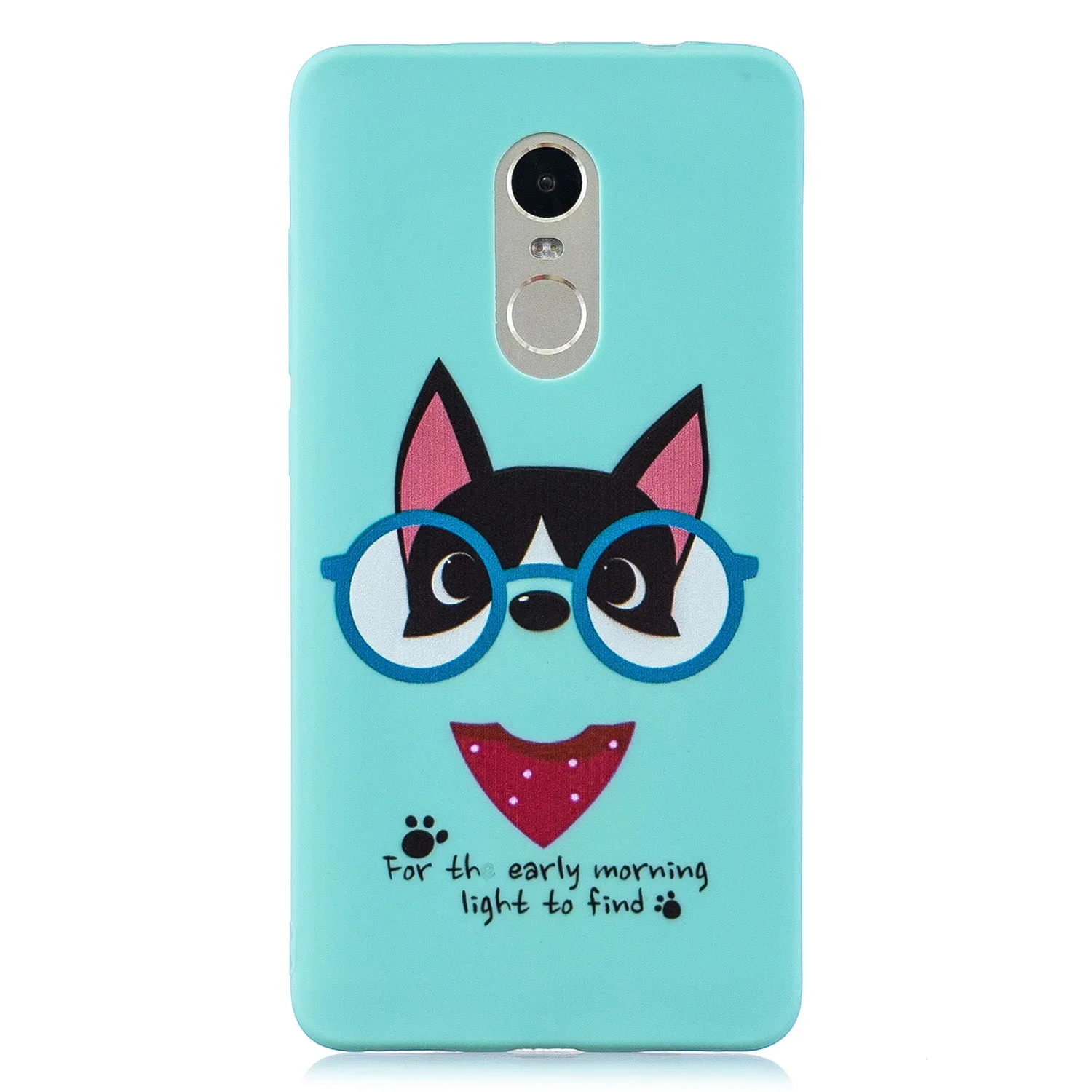 For Redmi note 4X/NOTE 4 Cartoon Lovely Coloured Painted Soft TPU Back Cover Non-slip Shockproof Full Protective Case with Lanyard Light blue