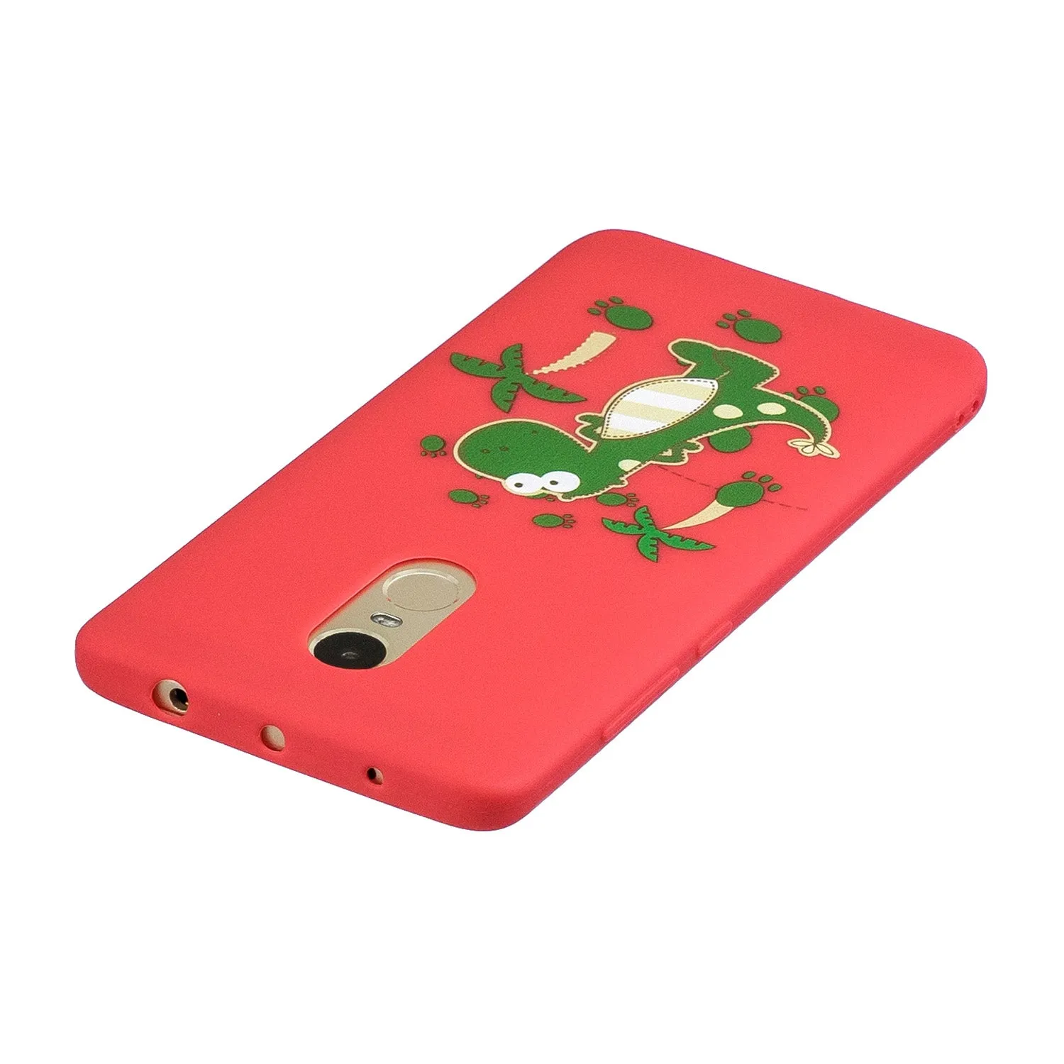 For Redmi note 4X/NOTE 4 Cartoon Lovely Coloured Painted Soft TPU Back Cover Non-slip Shockproof Full Protective Case with Lanyard red