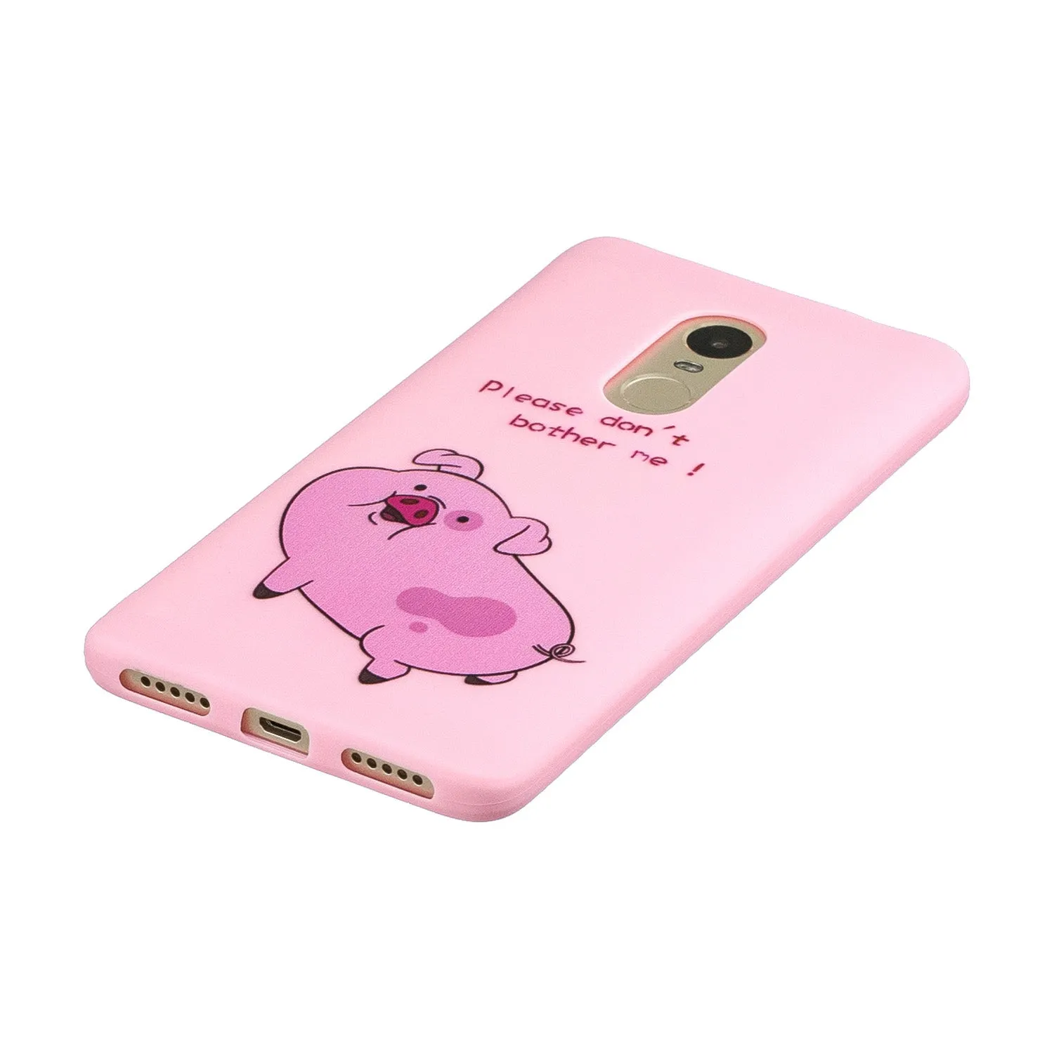For Redmi note 4X/NOTE 4 Cartoon Lovely Coloured Painted Soft TPU Back Cover Non-slip Shockproof Full Protective Case with Lanyard Rose red