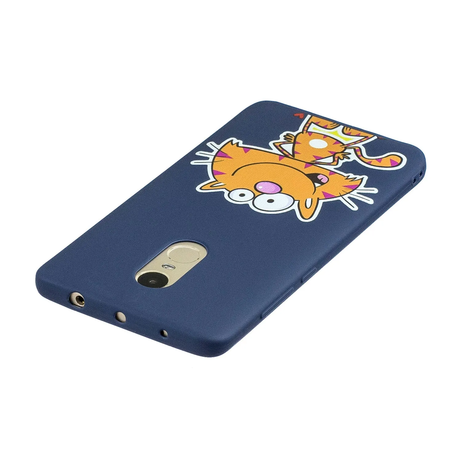 For Redmi note 4X/NOTE 4 Cartoon Lovely Coloured Painted Soft TPU Back Cover Non-slip Shockproof Full Protective Case with Lanyard sapphire