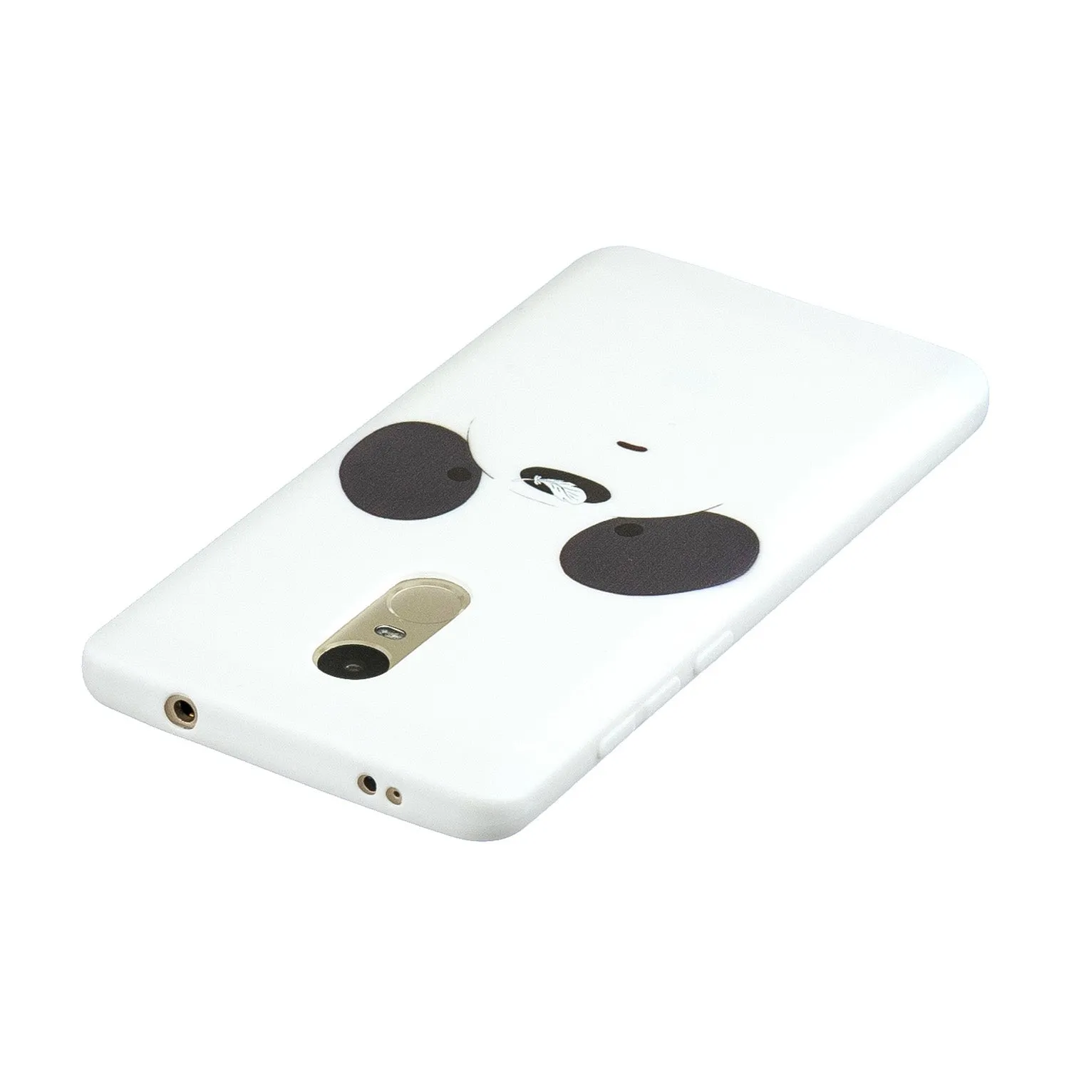 For Redmi note 4X/NOTE 4 Cartoon Lovely Coloured Painted Soft TPU Back Cover Non-slip Shockproof Full Protective Case with Lanyard white