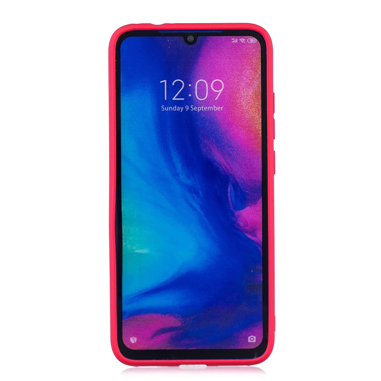 For Redmi note 7 Lovely Candy Color Matte TPU Anti-scratch Non-slip Protective Cover Back Case red