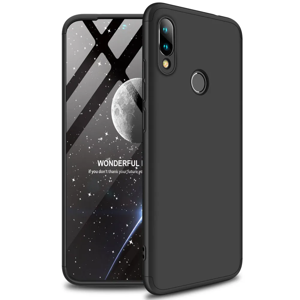 for Redmi NOTE 7 Ultra Slim PC Back Cover Non-slip Shockproof 360 Degree Full Protective Case black_Redmi NOTE 7