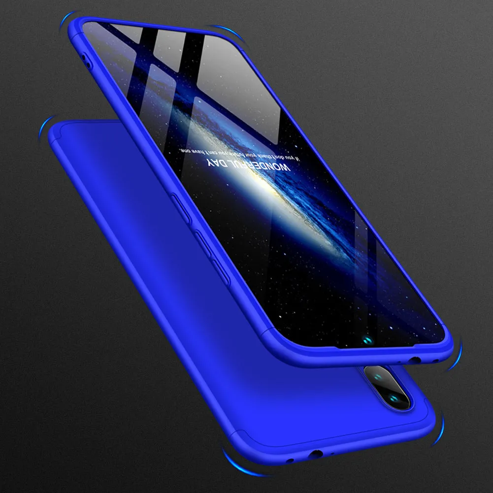 for Redmi NOTE 7 Ultra Slim PC Back Cover Non-slip Shockproof 360 Degree Full Protective Case blue_Redmi NOTE 7