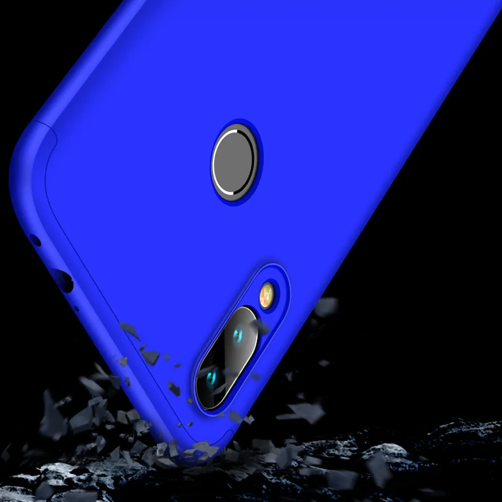 for Redmi NOTE 7 Ultra Slim PC Back Cover Non-slip Shockproof 360 Degree Full Protective Case blue_Redmi NOTE 7