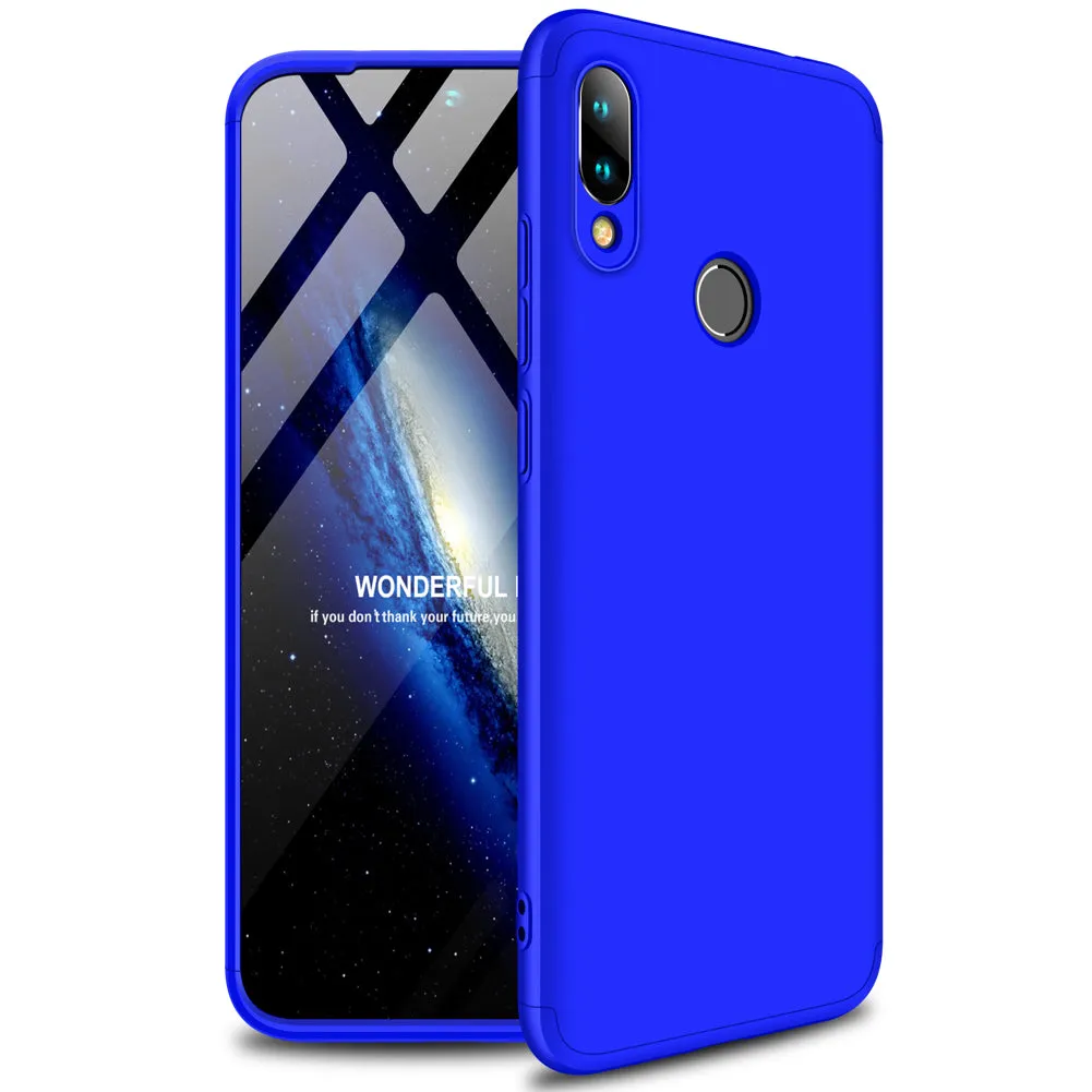 for Redmi NOTE 7 Ultra Slim PC Back Cover Non-slip Shockproof 360 Degree Full Protective Case blue_Redmi NOTE 7