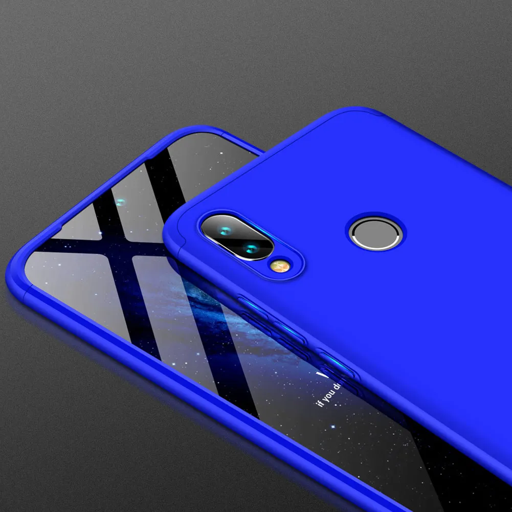 for Redmi NOTE 7 Ultra Slim PC Back Cover Non-slip Shockproof 360 Degree Full Protective Case blue_Redmi NOTE 7