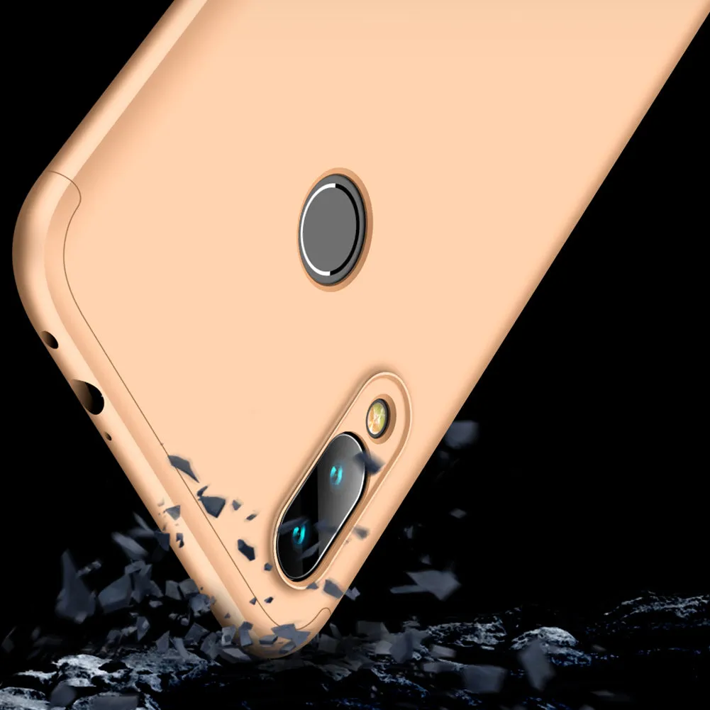 for Redmi NOTE 7 Ultra Slim PC Back Cover Non-slip Shockproof 360 Degree Full Protective Case gold_Redmi NOTE 7