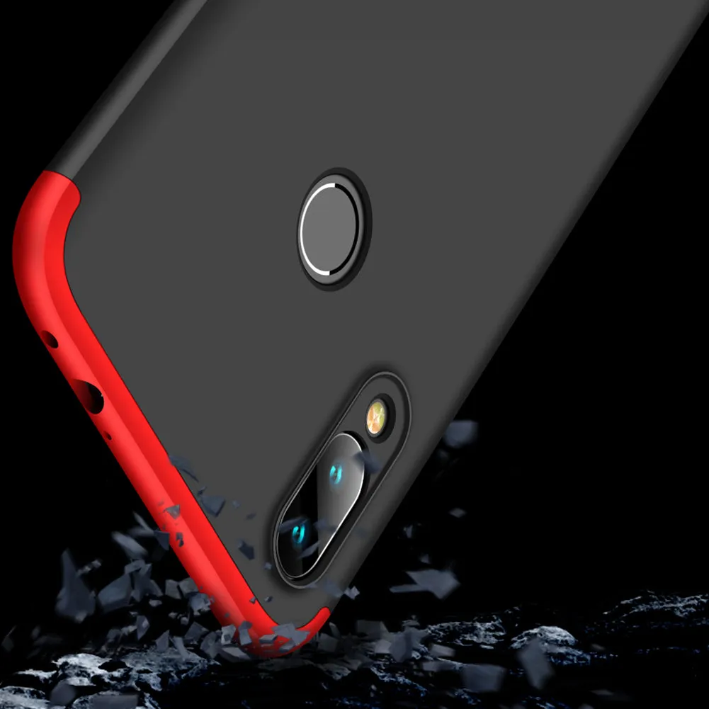 for Redmi NOTE 7 Ultra Slim PC Back Cover Non-slip Shockproof 360 Degree Full Protective Case gold_Redmi NOTE 7