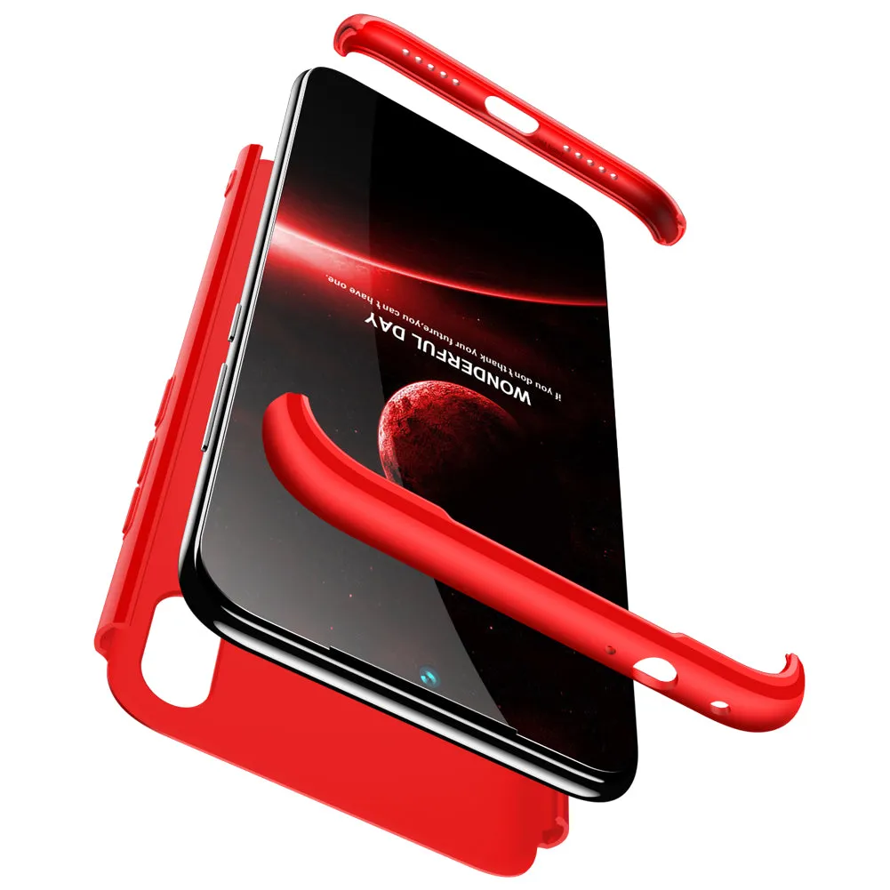 for Redmi NOTE 7 Ultra Slim PC Back Cover Non-slip Shockproof 360 Degree Full Protective Case red_Redmi NOTE 7