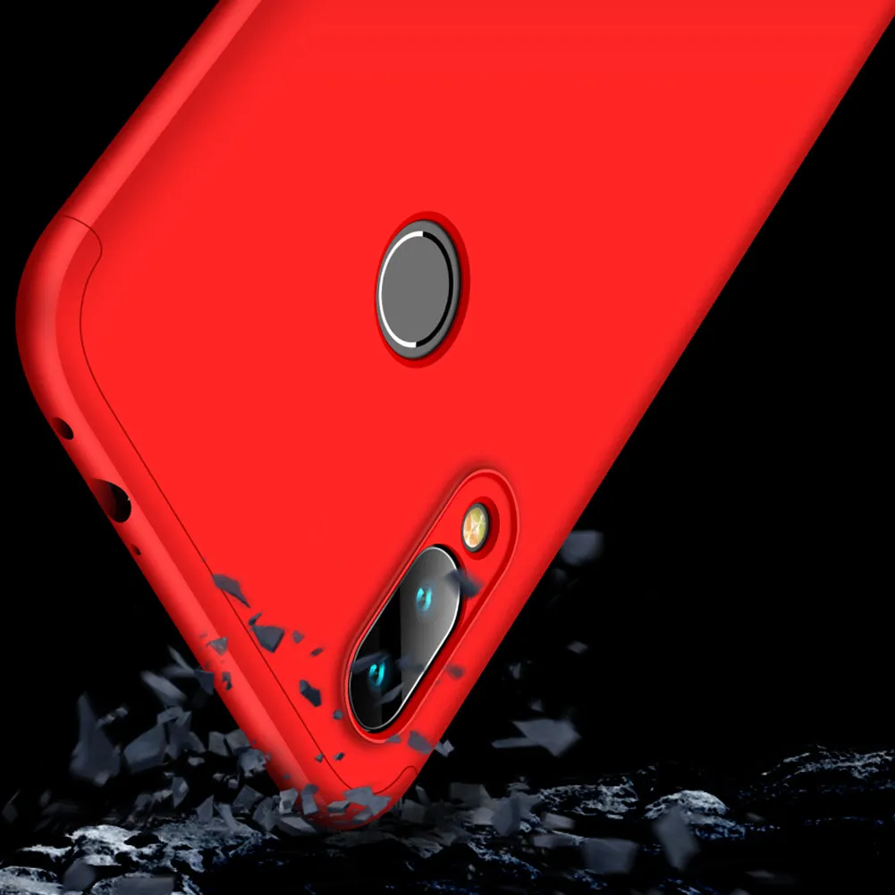 for Redmi NOTE 7 Ultra Slim PC Back Cover Non-slip Shockproof 360 Degree Full Protective Case red_Redmi NOTE 7
