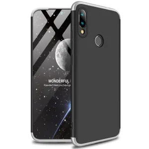 for Redmi NOTE 7 Ultra Slim PC Back Cover Non-slip Shockproof 360 Degree Full Protective Case Silver black silver_Redmi NOTE 7