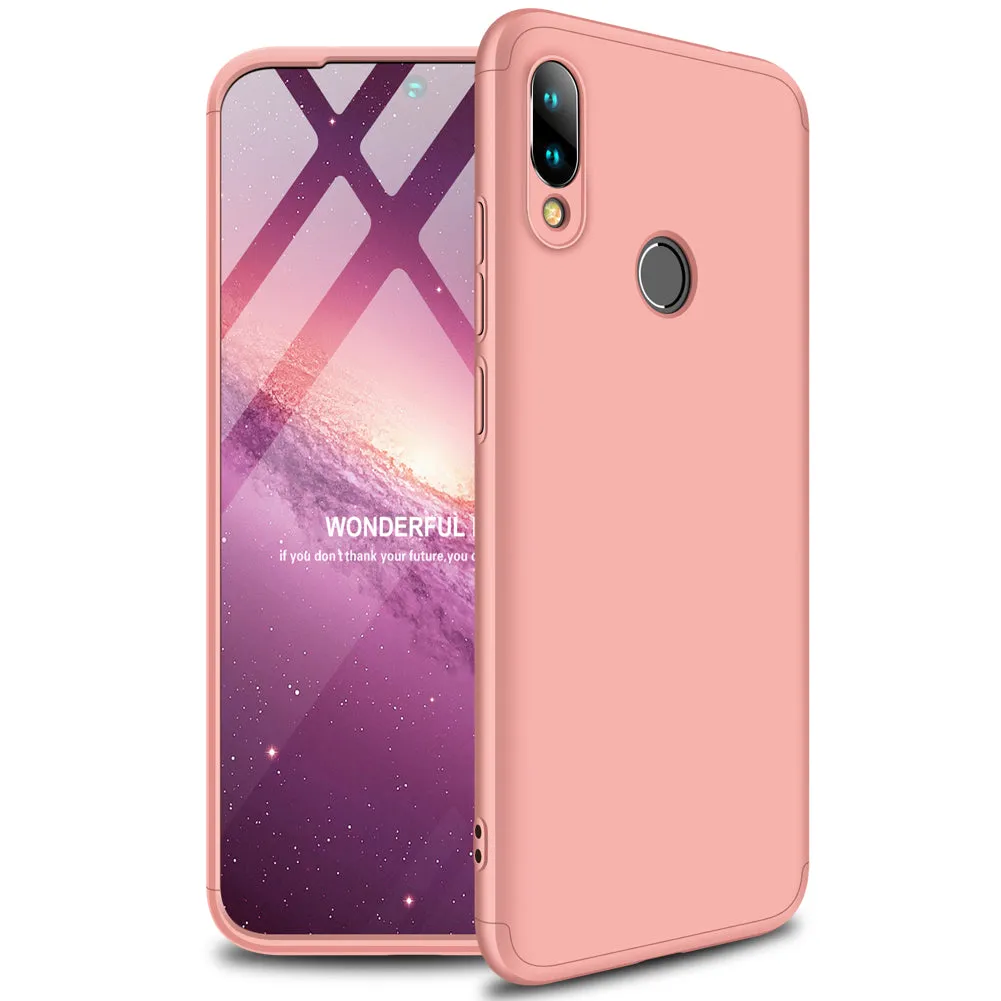 for Redmi NOTE 7 Ultra Slim PC Back Cover Non-slip Shockproof 360 Degree Full Protective Case Silver black silver_Redmi NOTE 7
