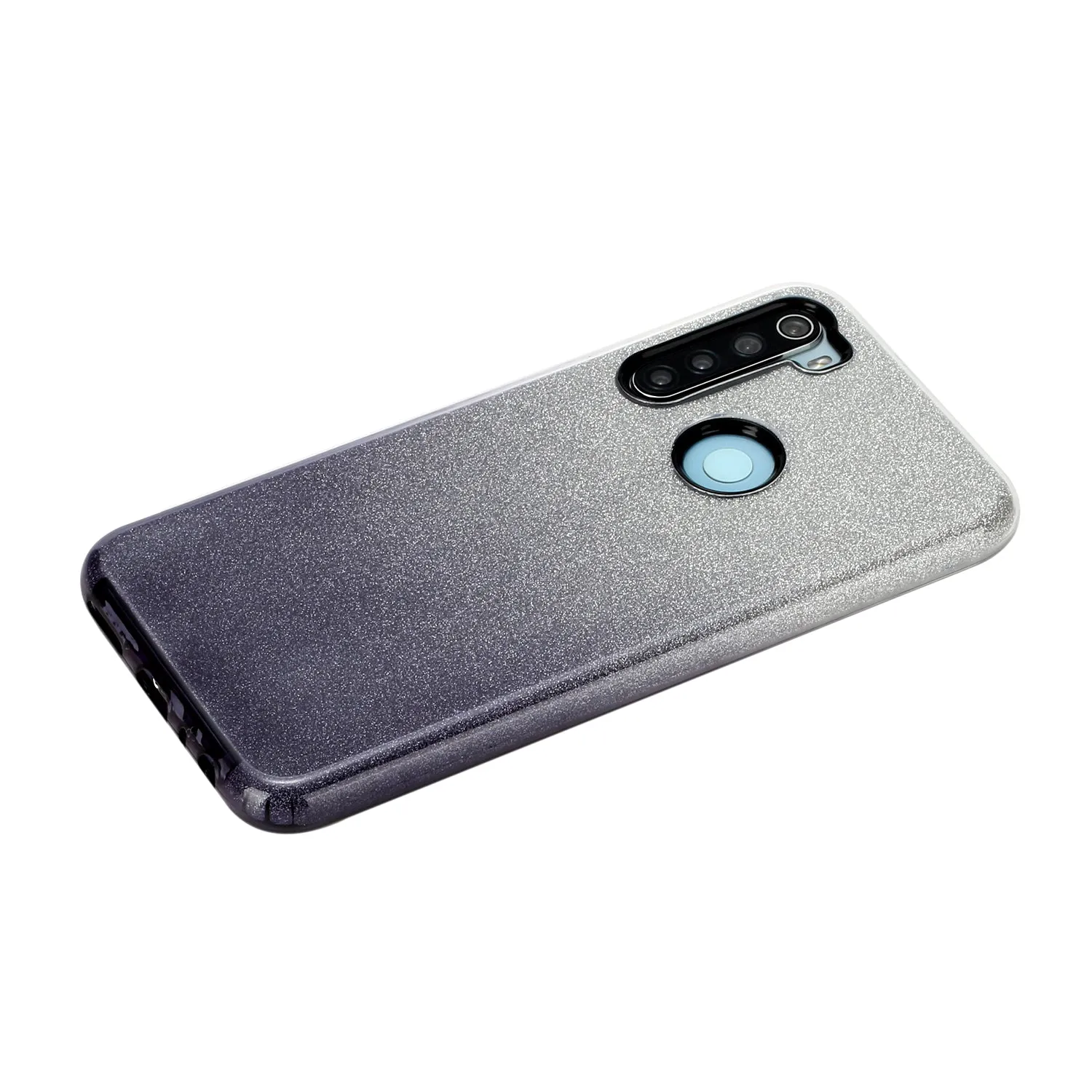 For Redmi Note 7/Note 7 pro/Note 8/Note 8 pro/8/8A Phone Case Gradient Color Glitter Powder Phone Cover with Airbag Bracket black