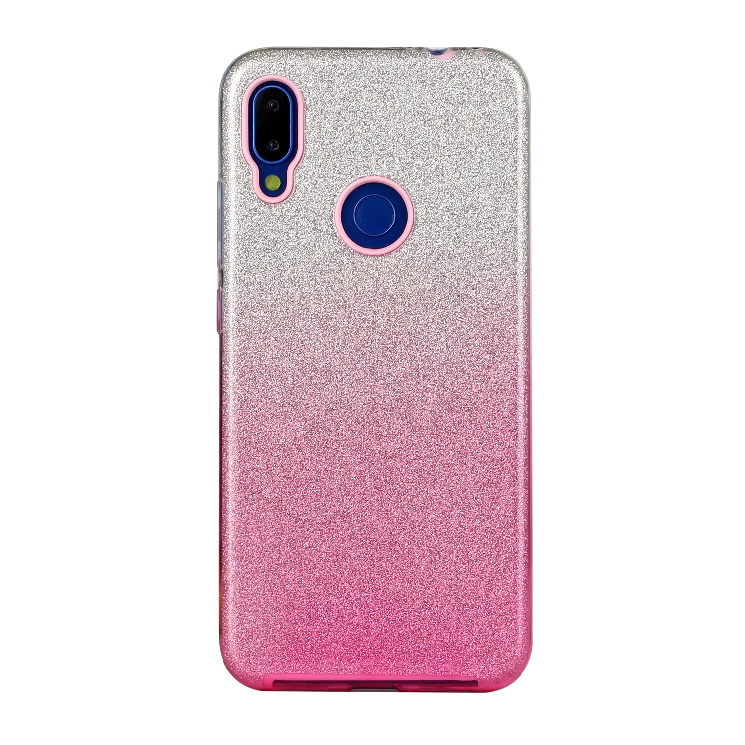For Redmi Note 7/Note 7 pro/Note 8/Note 8 pro/8/8A Phone Case Gradient Color Glitter Powder Phone Cover with Airbag Bracket black