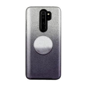 For Redmi Note 7/Note 7 pro/Note 8/Note 8 pro/8/8A Phone Case Gradient Color Glitter Powder Phone Cover with Airbag Bracket black