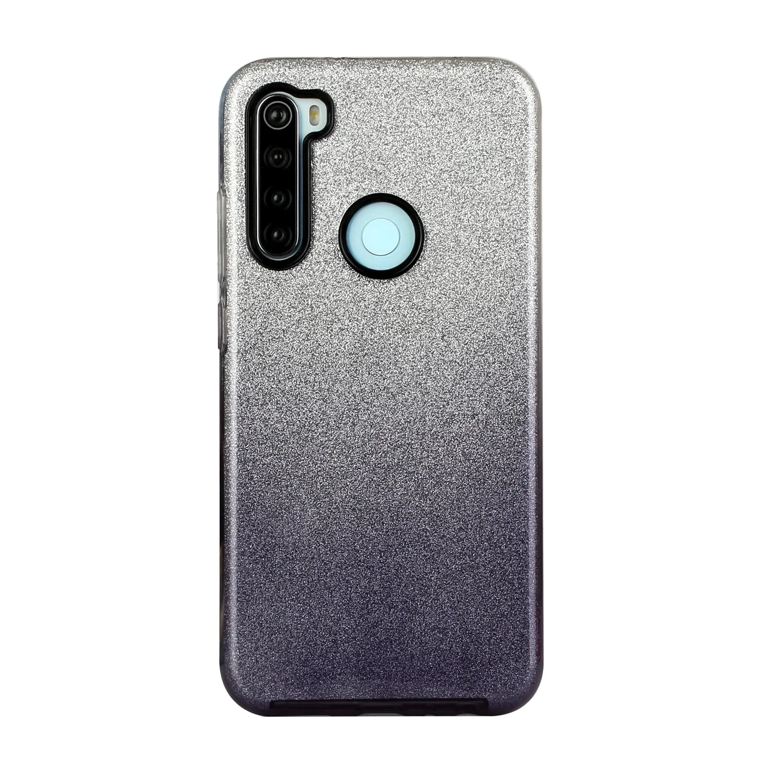 For Redmi Note 7/Note 7 pro/Note 8/Note 8 pro/8/8A Phone Case Gradient Color Glitter Powder Phone Cover with Airbag Bracket black