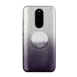 For Redmi Note 7/Note 7 pro/Note 8/Note 8 pro/8/8A Phone Case Gradient Color Glitter Powder Phone Cover with Airbag Bracket black