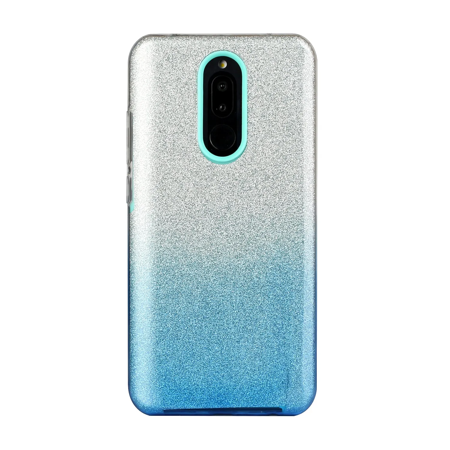 For Redmi Note 7/Note 7 pro/Note 8/Note 8 pro/8/8A Phone Case Gradient Color Glitter Powder Phone Cover with Airbag Bracket blue