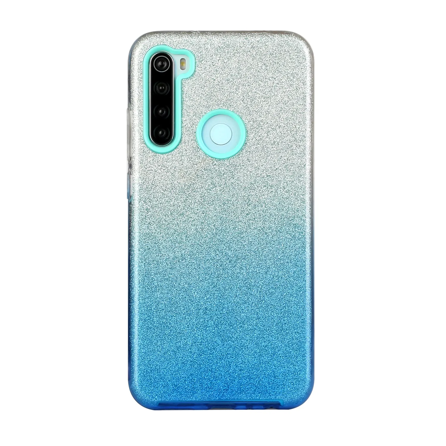 For Redmi Note 7/Note 7 pro/Note 8/Note 8 pro/8/8A Phone Case Gradient Color Glitter Powder Phone Cover with Airbag Bracket blue