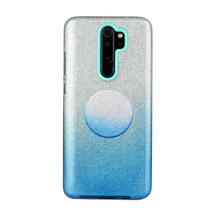 For Redmi Note 7/Note 7 pro/Note 8/Note 8 pro/8/8A Phone Case Gradient Color Glitter Powder Phone Cover with Airbag Bracket blue