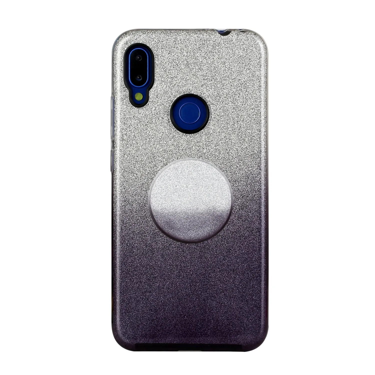 For Redmi Note 7/Note 7 pro/Note 8/Note 8 pro/8/8A Phone Case Gradient Color Glitter Powder Phone Cover with Airbag Bracket blue