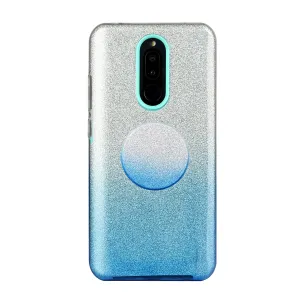 For Redmi Note 7/Note 7 pro/Note 8/Note 8 pro/8/8A Phone Case Gradient Color Glitter Powder Phone Cover with Airbag Bracket blue