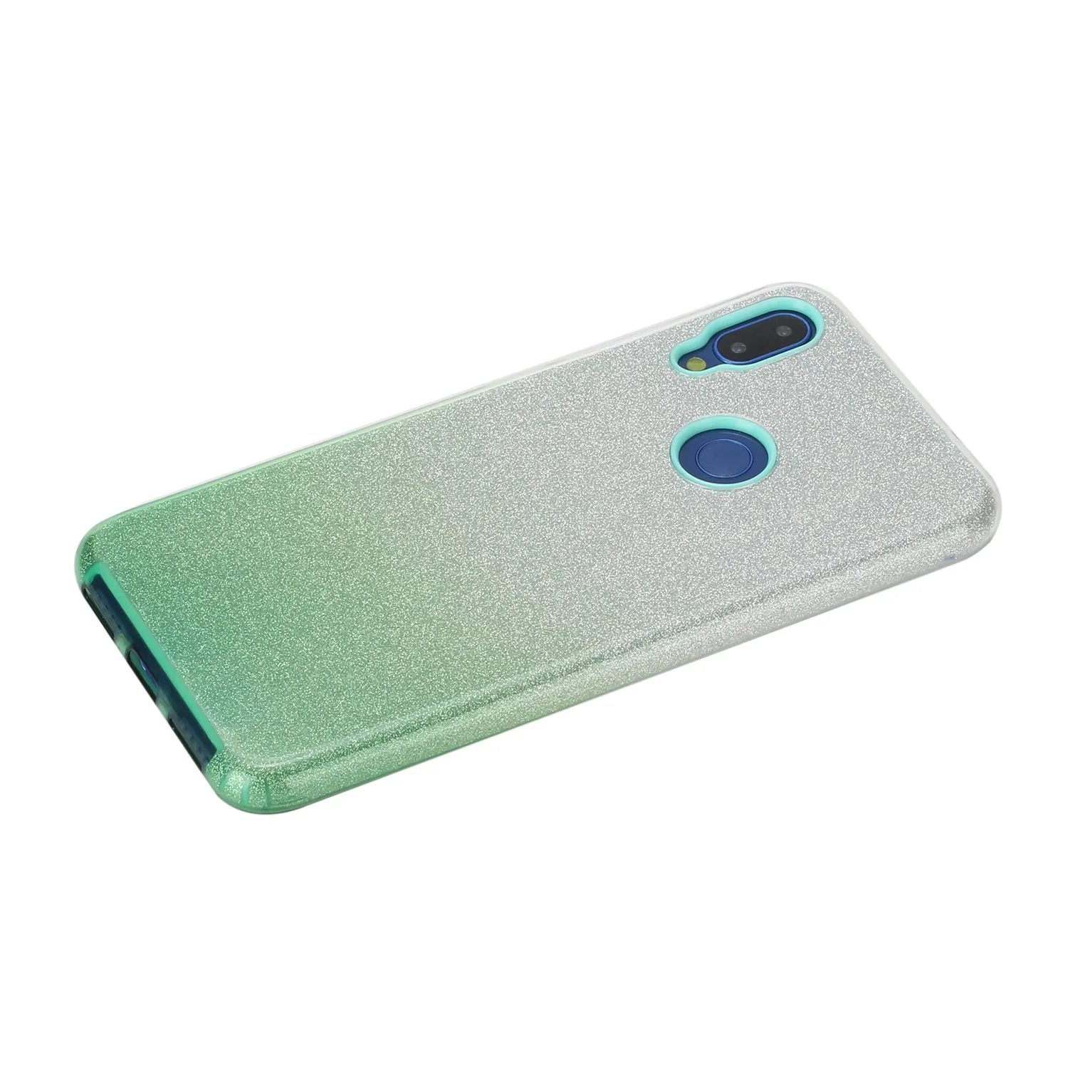 For Redmi Note 7/Note 7 pro/Note 8/Note 8 pro/8/8A Phone Case Gradient Color Glitter Powder Phone Cover with Airbag Bracket green