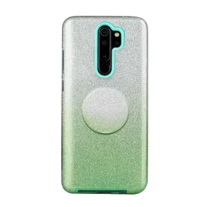 For Redmi Note 7/Note 7 pro/Note 8/Note 8 pro/8/8A Phone Case Gradient Color Glitter Powder Phone Cover with Airbag Bracket green