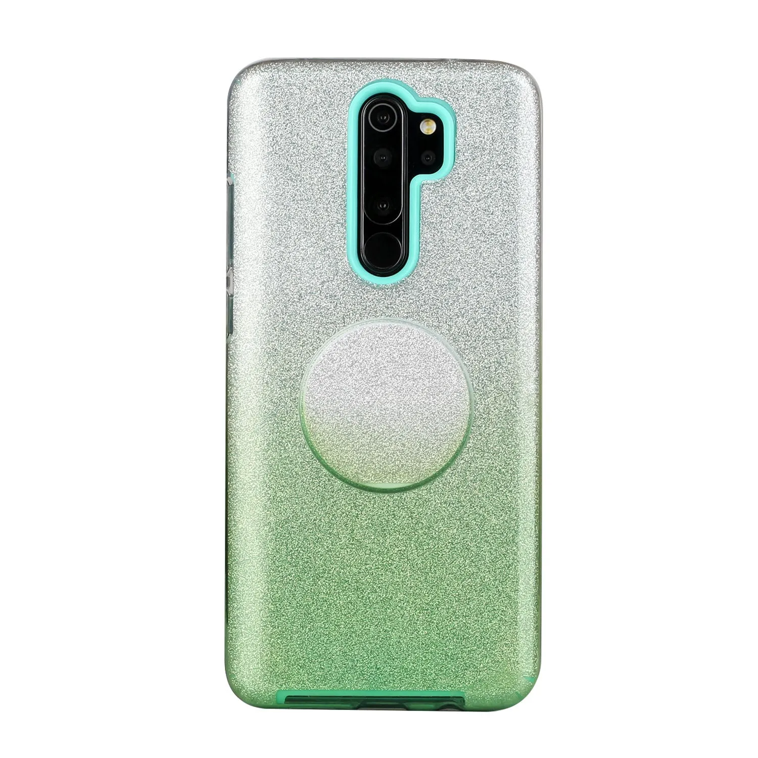 For Redmi Note 7/Note 7 pro/Note 8/Note 8 pro/8/8A Phone Case Gradient Color Glitter Powder Phone Cover with Airbag Bracket green