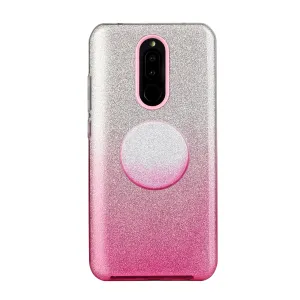 For Redmi Note 7/Note 7 pro/Note 8/Note 8 pro/8/8A Phone Case Gradient Color Glitter Powder Phone Cover with Airbag Bracket Pink