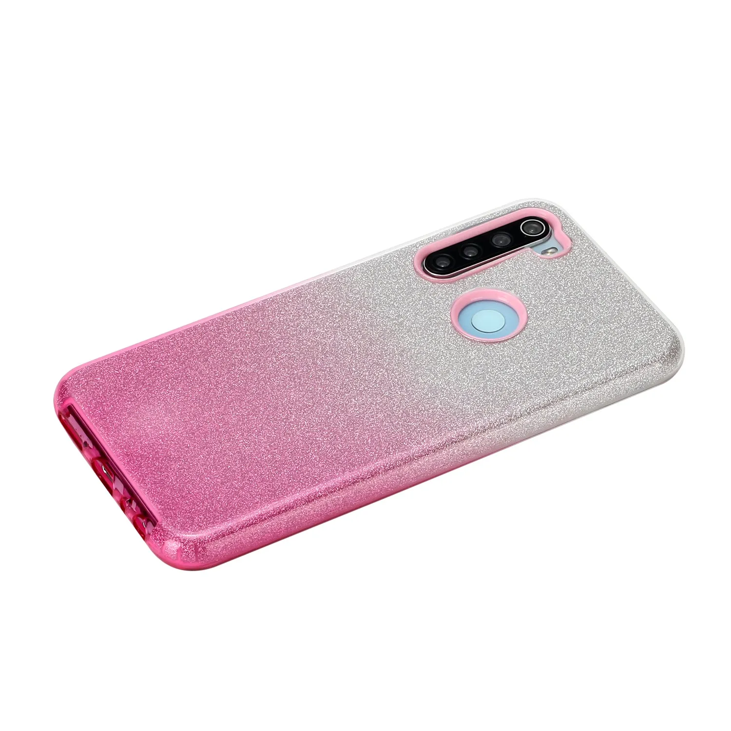 For Redmi Note 7/Note 7 pro/Note 8/Note 8 pro/8/8A Phone Case Gradient Color Glitter Powder Phone Cover with Airbag Bracket Pink