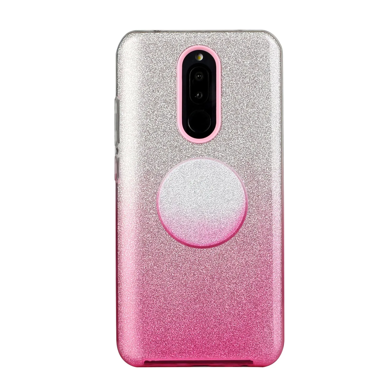For Redmi Note 7/Note 7 pro/Note 8/Note 8 pro/8/8A Phone Case Gradient Color Glitter Powder Phone Cover with Airbag Bracket Pink