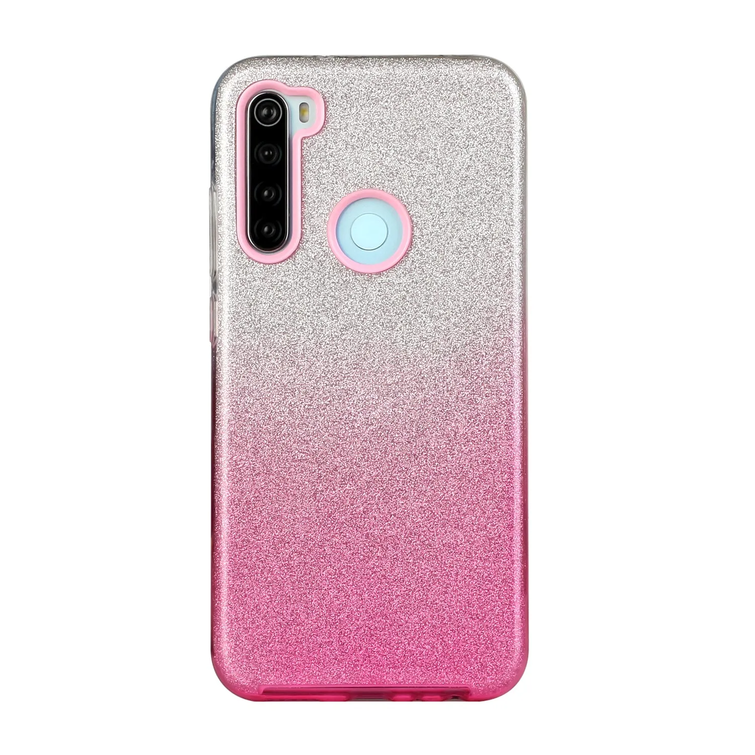 For Redmi Note 7/Note 7 pro/Note 8/Note 8 pro/8/8A Phone Case Gradient Color Glitter Powder Phone Cover with Airbag Bracket Pink