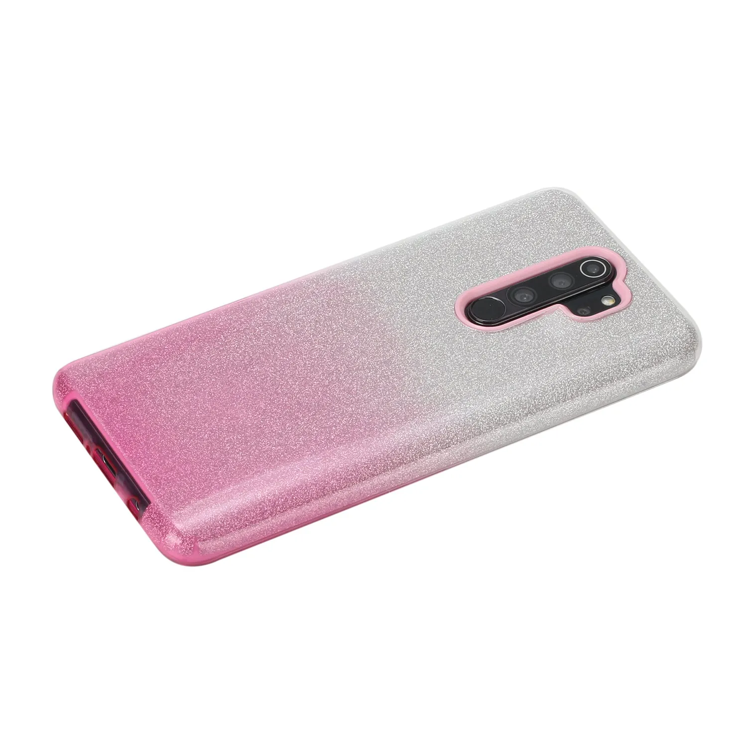 For Redmi Note 7/Note 7 pro/Note 8/Note 8 pro/8/8A Phone Case Gradient Color Glitter Powder Phone Cover with Airbag Bracket Pink
