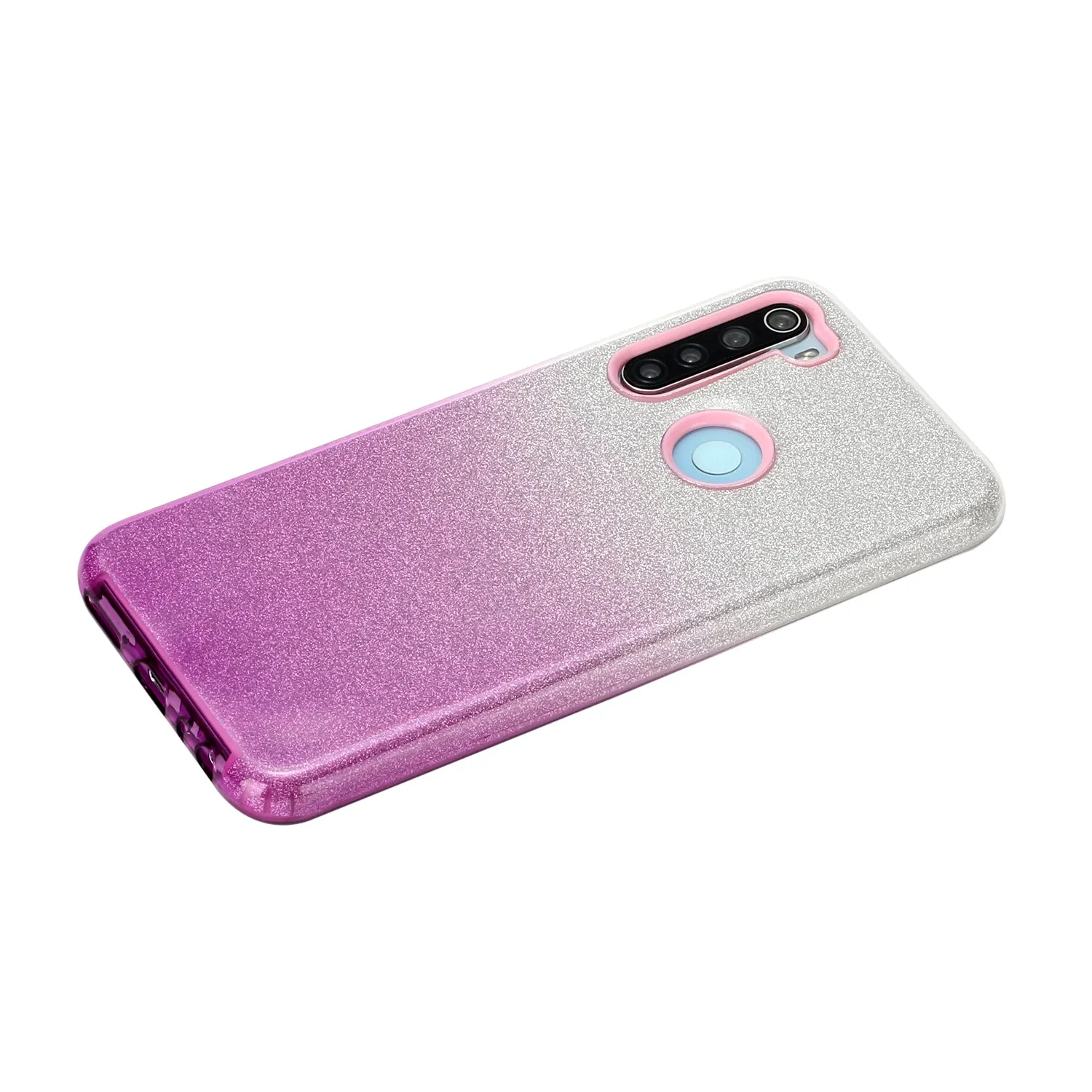 For Redmi Note 7/Note 7 pro/Note 8/Note 8 pro/8/8A Phone Case Gradient Color Glitter Powder Phone Cover with Airbag Bracket purple