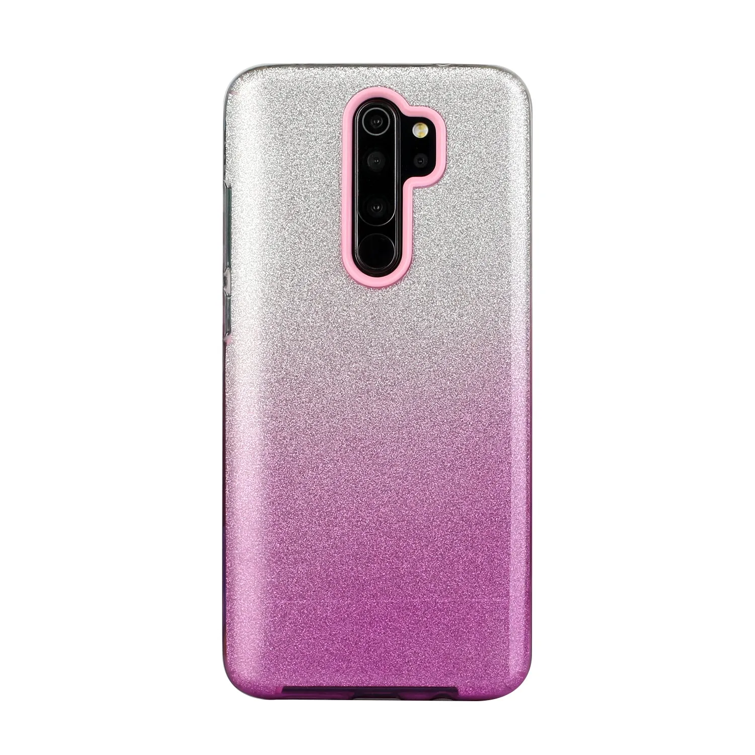 For Redmi Note 7/Note 7 pro/Note 8/Note 8 pro/8/8A Phone Case Gradient Color Glitter Powder Phone Cover with Airbag Bracket purple