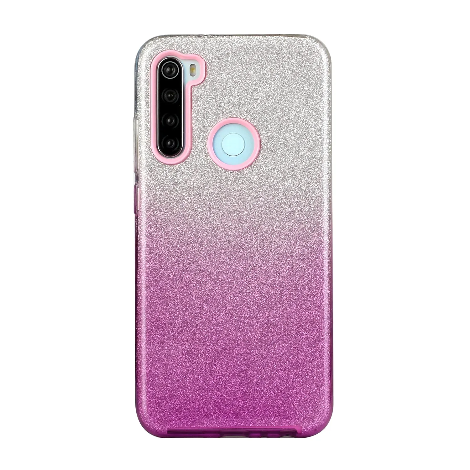 For Redmi Note 7/Note 7 pro/Note 8/Note 8 pro/8/8A Phone Case Gradient Color Glitter Powder Phone Cover with Airbag Bracket purple