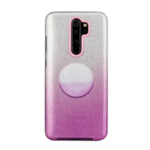 For Redmi Note 7/Note 7 pro/Note 8/Note 8 pro/8/8A Phone Case Gradient Color Glitter Powder Phone Cover with Airbag Bracket purple