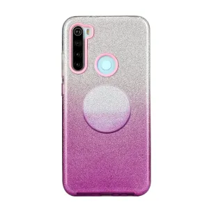 For Redmi Note 7/Note 7 pro/Note 8/Note 8 pro/8/8A Phone Case Gradient Color Glitter Powder Phone Cover with Airbag Bracket purple