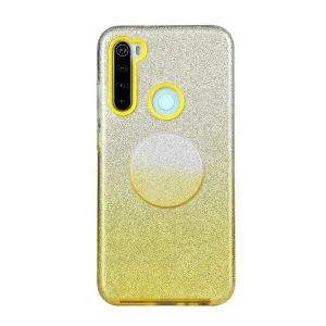 For Redmi Note 7/Note 7 pro/Note 8/Note 8 pro/8/8A Phone Case Gradient Color Glitter Powder Phone Cover with Airbag Bracket yellow