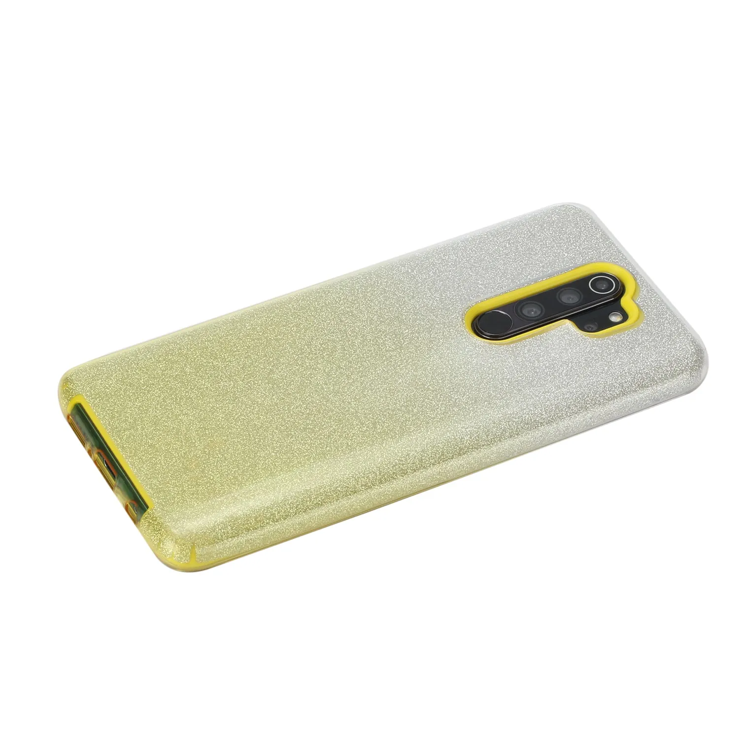For Redmi Note 7/Note 7 pro/Note 8/Note 8 pro/8/8A Phone Case Gradient Color Glitter Powder Phone Cover with Airbag Bracket yellow